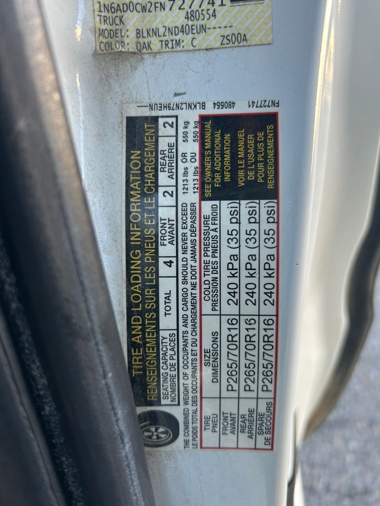 2015 Nissan Frontier SV