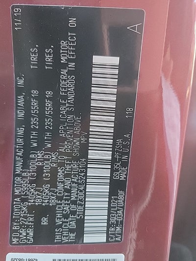 2020 Toyota Sienna SE 7 Passenger