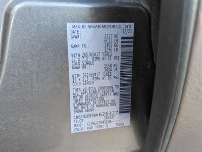 2024 Nissan Frontier SV 4X4