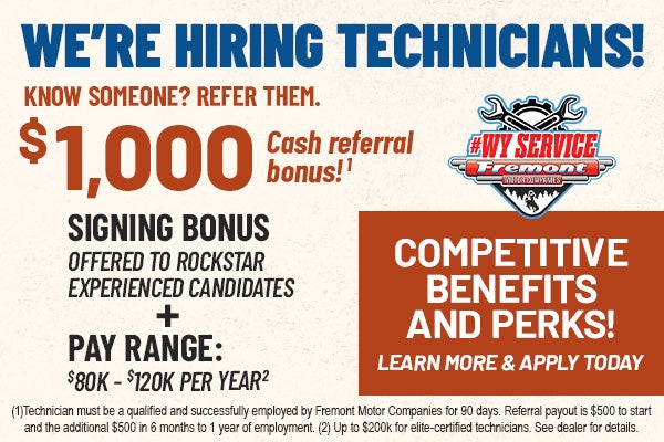 We're hiring technicians